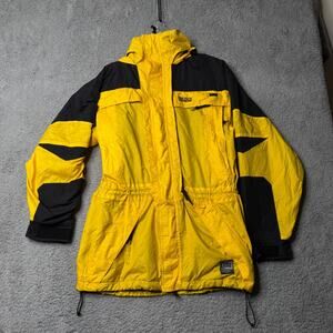 Vintage Precision Mountaineering Jacket Adult Small Yellow and Black Rain Jacket